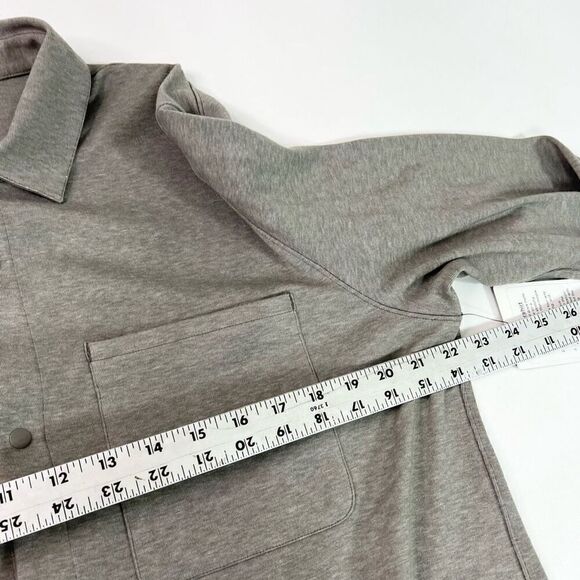 Lululemon Overshirt Mens Large Tan Heathered Rover Long Sleeve Soft Knit New - Picture 9 of 10